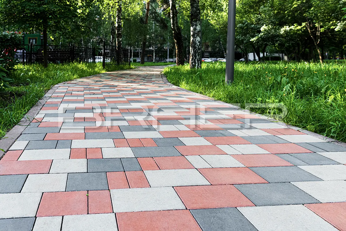 Есенинский бульвар, Москва — плитка Старый город Ландхаус, белый и серый