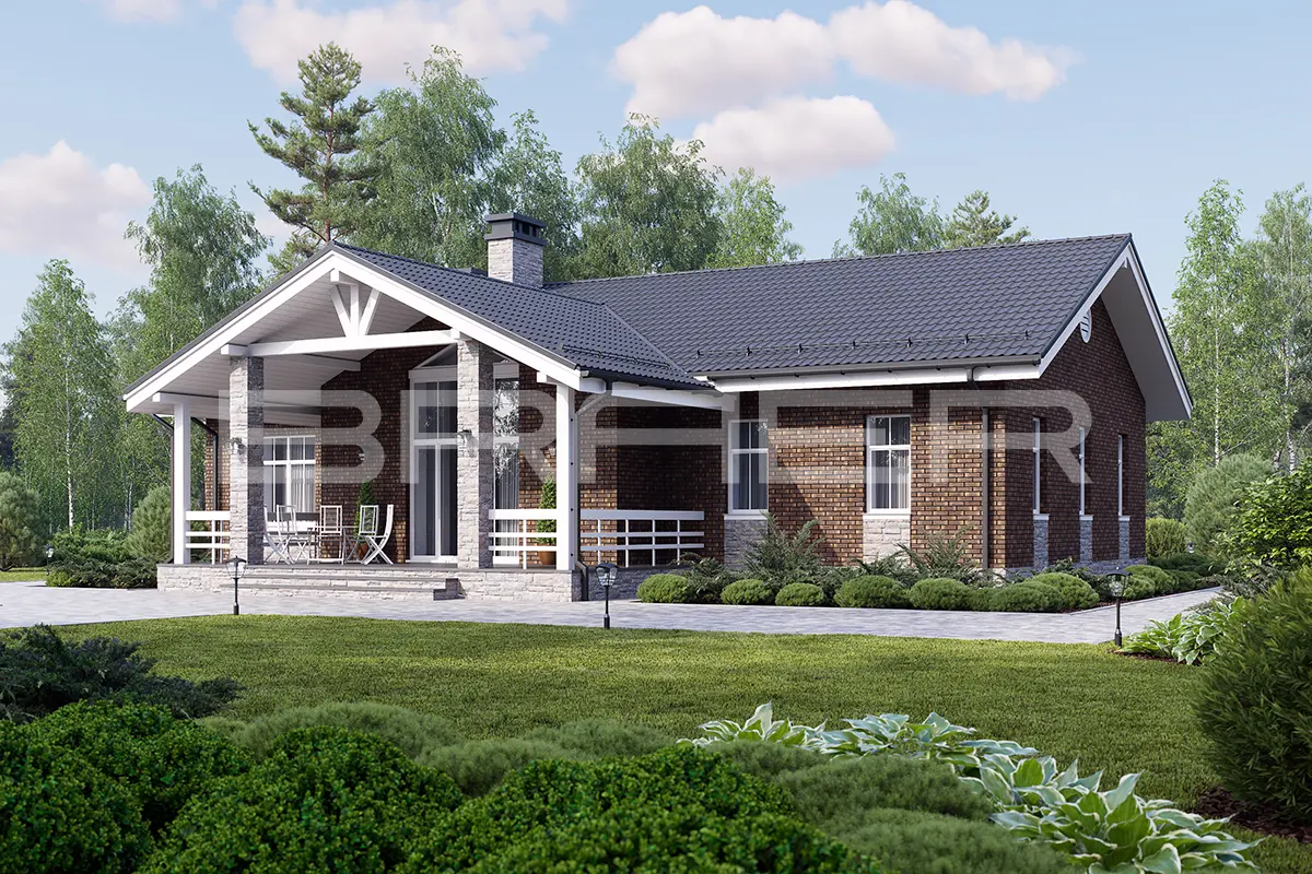 Проект 40-62L (137 м²). БРАЕР кладка Этна, кора дуба